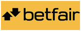 Logotipo da Betfair - O logotipo da Betfair, uma empresa de apostas bem estabelecida, indicando sua presença de marca e reputação no domínio das apostas.