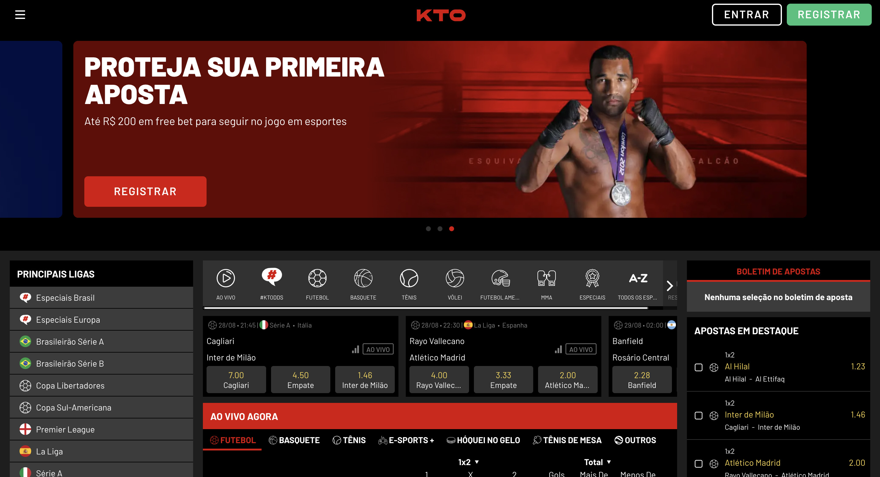 KTO Página Principal - Imagem da página principal do site KTO, destacando sua experiência do usuário e serviços em 2023.